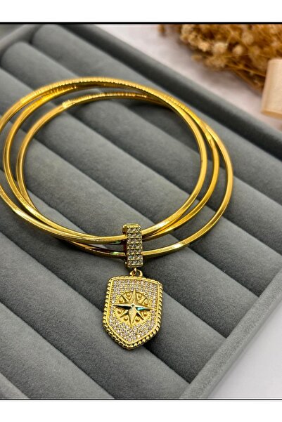 mibrillo Zirkon Taşlı Kalkan Ajda Bilezik Charmı ya da Kolye Ucu