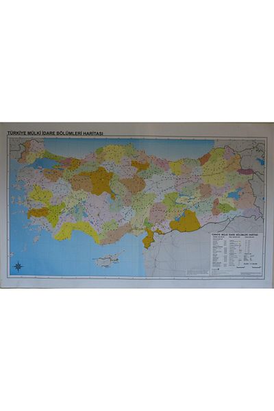 Edulab Map of Turkey Property Idare Departments 80X135 cm