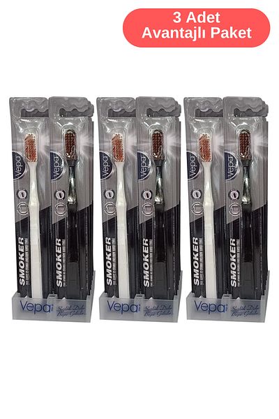 Vepa Smoker Extra Hard Toothbrushes - 12 X 3 Pieces