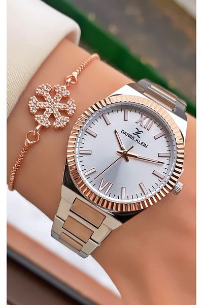 Daniel Klein Brand Double Color Women's Wrist Watch - Bracelet Gift