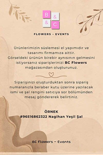 BC Flowers Kişiye Özel Kutuda Yılbaşı Hediyesi Şal
