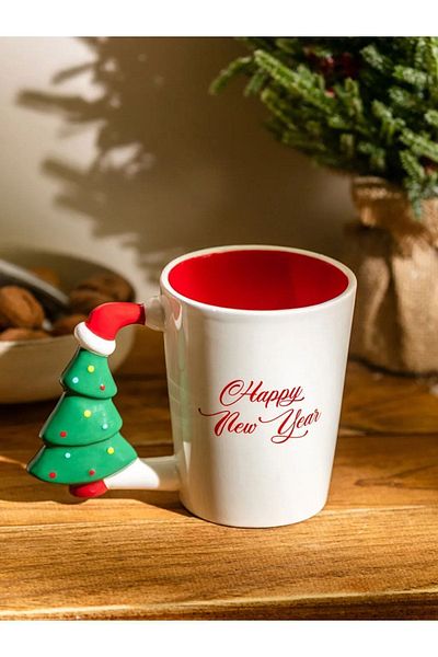 LC Waikiki Christmas Tree Themed Printed Ceramic Mug 410 Ml