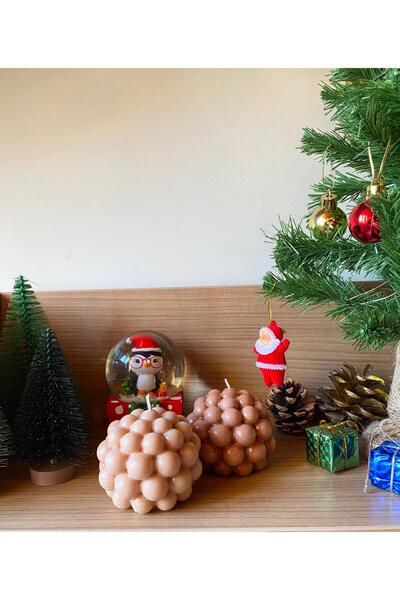 AKINLAR 2 Adet Kahverengi Bubble Soya Wax Vegan Mum