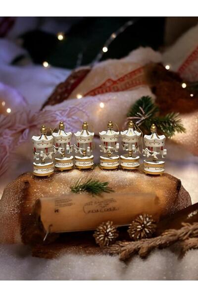 Lapidaria 6 قطع من هدايا عيد الميلاد الخشبية الصغيرة لعيد الميلاد - زخارف حصا...