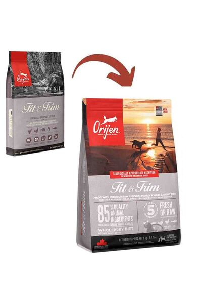 Orijen Fit & Trim Fazla Kilolu Köpekler için Tahılsız Yetişkin Köpek Maması 2kg