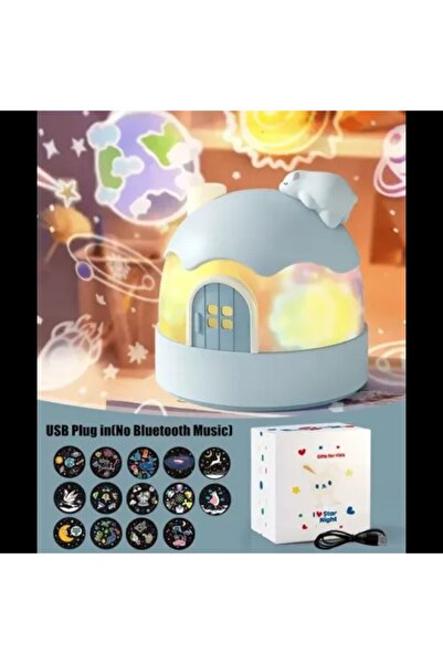 Hediye Rüzgarı Çocuklar Için Masalsı Dünya 360 Derece Dönen Müzkli Projeksiyo...