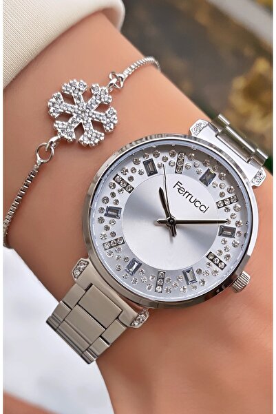 Ferrucci Marka Gümüş Renk Çelik Kordon 2 Yıl Garantili Kadın Kol Saati - Bile...