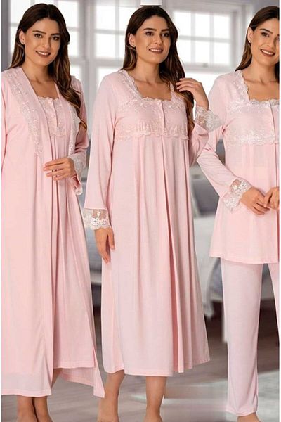 by İGP Long Sleeve Maternity Maternity Nightgown Sleepwear Set
