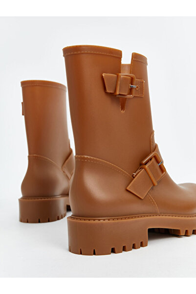 LC Waikiki Brown Leather-Look Women's Boots