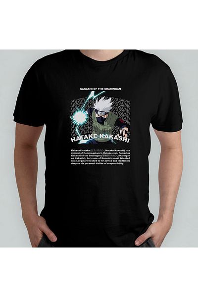 Pixxa Μπλουζάκι Naruto Kakashi Hatake Crew Neck 100% βαμβακερό - Μοντέλο 9