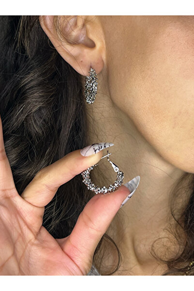 Bade Dorika Vip Tırtıklı Halka Küpe