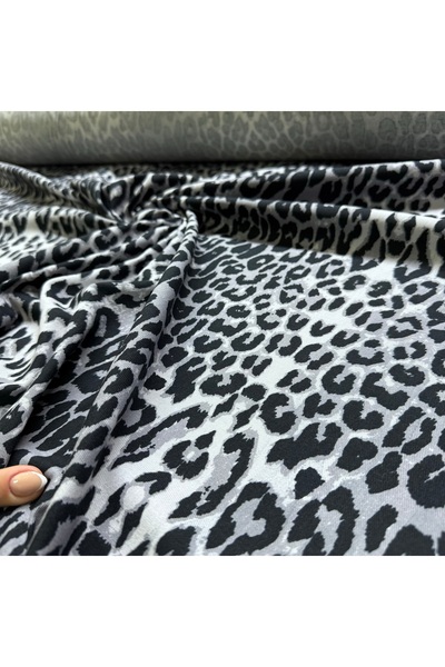 Yaren Ülker Pamuk Gabardin Kumaş Çift En %100 Pamuk Leopar Desenli