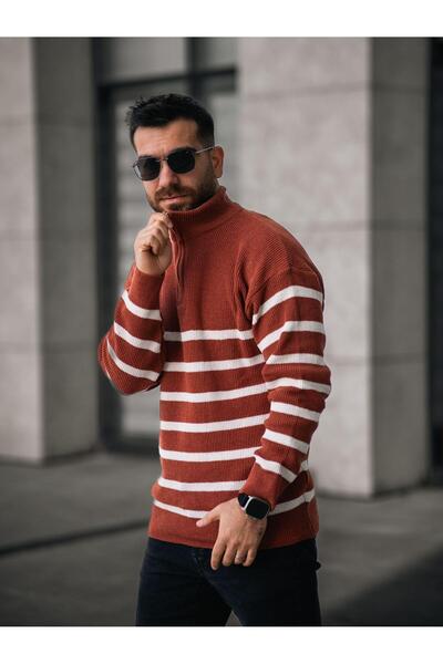 Combineman35 Ανδρικό πλεκτό πουλόβερ με γιακά με μισό φερμουάρ