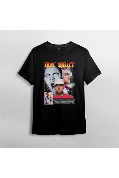 Pixxa Μπλουζάκι Mac Miller Crew Neck 100% βαμβακερό - Μοντέλο 3