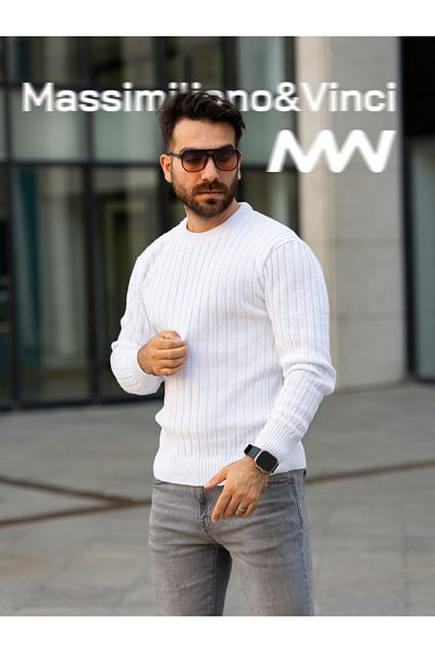 mayastyle Мъжки комплект от 3 плетени пуловера, черен, бял, сив