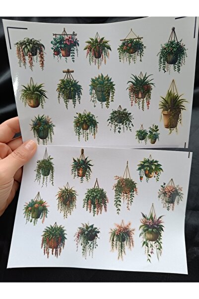 Pink Swan Craft Set naljepnica sa vintage cvetovima u obliku viseće kuće, bul...