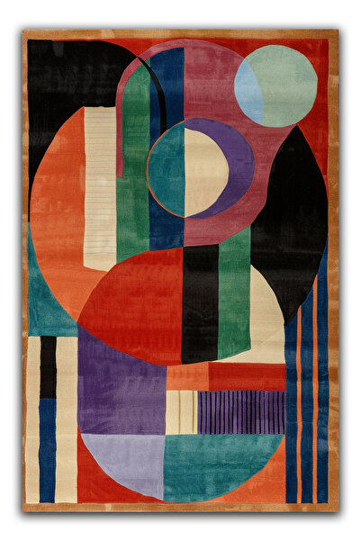 kilim home Geometrik Desenli Çok Renkli Modern Salon Halısı  Mutfak Halısı De...