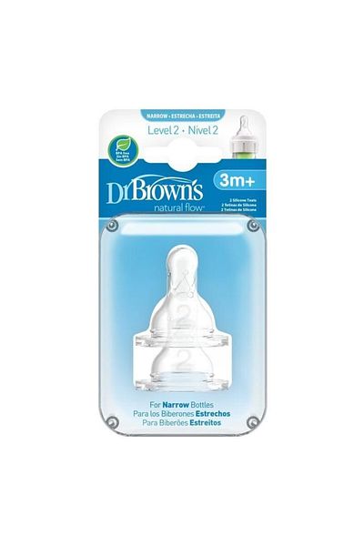 Easy Tedarik Dr Brown's Narrow Mouth 2Nd Stage Silicone Bottle Nipple