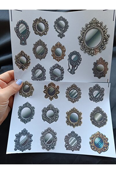 Pink Swan Craft Vintage Victoria El Aynaları Etiket Seti, Bullet Journal, Planlayıcı Stickers