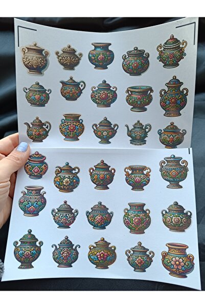 Pink Swan Craft Set naljepnica vintage keramičkih vaza, bullet journal, nalje...