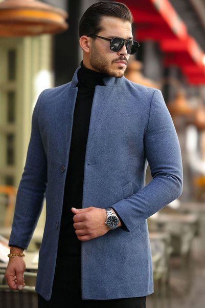 Naliru Cepli Düğmeli Kapamalı Slim Fit Dar Kalıp Hakim Yakalı Bel Altı İçi As...