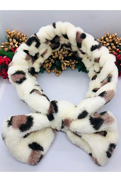 İnDerin ليوبارد براون منقوشة القطيفة القوس مطاطا باندانا