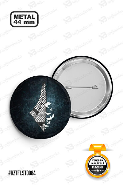 Sağlam Ajans Filistin Kefiye İğneli Rozet 44mm