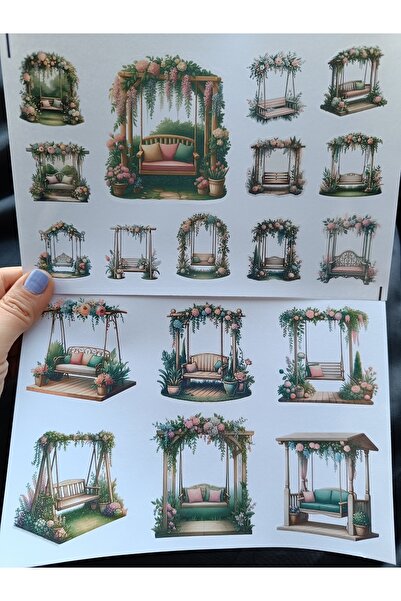 Pink Swan Craft Set nalepnica za vintage vrtnu stolicu, bullet journal, plane...