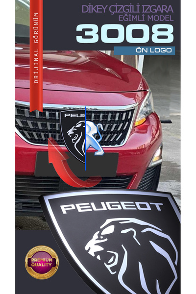 Edesign Peugeot New Lion Front Logo Slope 3008 Active 2017-2020