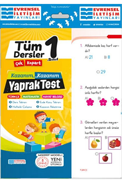 Evrensel İletişim Yayınları 1.Sınıf Tüm Dersler Yaprak Test / Kolektif / Evre...