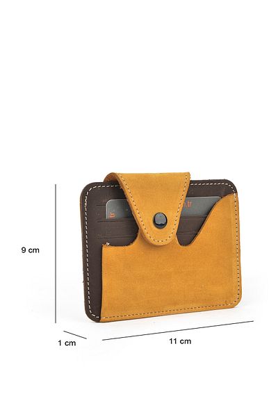 Ziya Мъжки портфейл от естествена кожа - 143445Z105 Тютюн