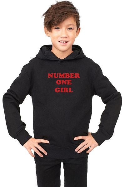 Tshirthane Детски суичър Rose Number One Girl - черен, 3ip