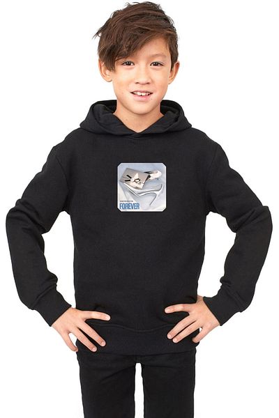 Tshirthane Детски обувки Babymonster Forever с качулка и 3ip в черно