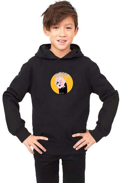 Tshirthane Детски суичър Meovv Meow Black, 3 инча