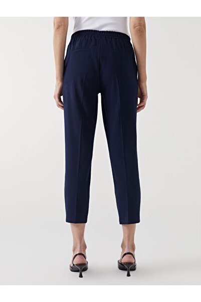 LC Waikiki Navy Blue Women's Trousers with Elastic Waist