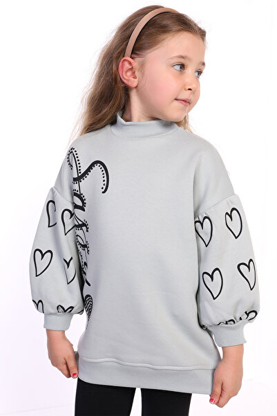 Toontoy Hanorac cu mâneci cu balon pentru fetiță cu imprimeu tricou