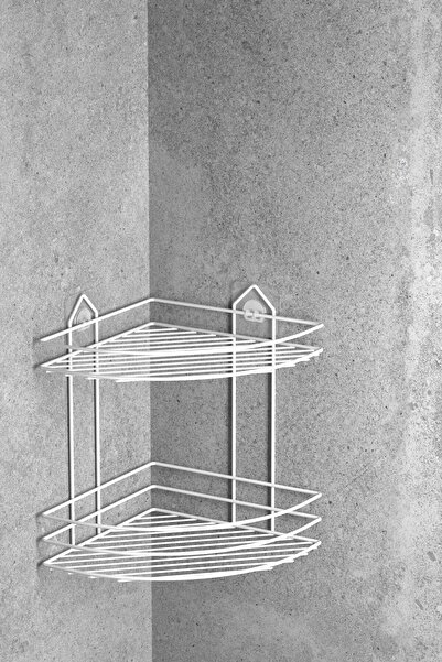 Tekno-tel منظم حمام لاصق من طبقتين من TEKNOTEL - حامل شامبو وصابون أبيض ST002