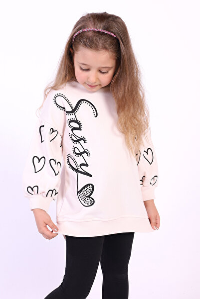 Toontoy Hanorac cu mâneci cu balon pentru fetiță cu imprimeu tricou