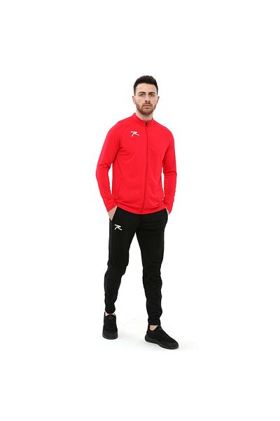 raru Pugno Red Zippered Tracksuit Set