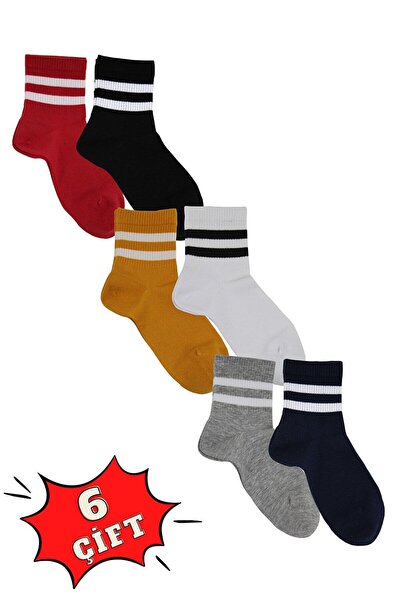 DAYCO Colorful Unisex Tennis Socks 6 Pieces Black White Grimelange Navy Blue ...