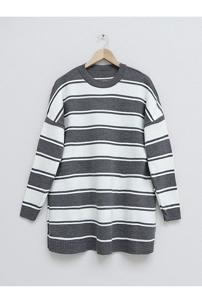 Modamorfo Thick Striped Loose Knitwear Tunic