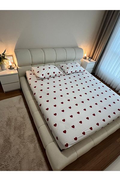 BAHİRA HOME ملاءة مزدوجة - ملاءة مطاطية وغطاء وسادة