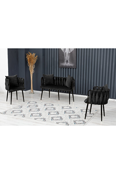 Rozexi Sarmaşık Çay Seti Takımı Koltuk Takımı Oturma Odası Kafe Antre Hol Ofi...