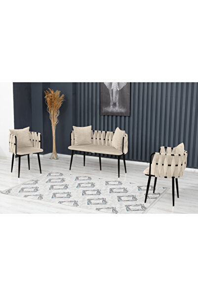 Rozexi Sarmaşık Çay Seti Takımı Koltuk Takımı Oturma Odası Kafe Antre Hol Ofi...