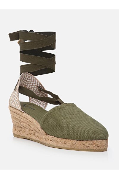 Su Espadril Molly Haki Kadın Dolgu Topuklu Espadril