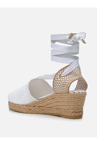 Su Espadril Molly Beyaz Kadın Dolgu Topuklu Espadril