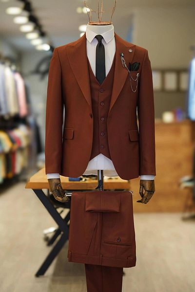 Guild Maribor Slim Fit fahéj színű öltöny