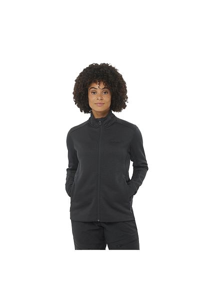 Salomon Sntial Midfleece Fz W - Women &Apos; S Black Fleece, Full Zip Lc 2294000