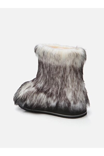 Su Espadril Apreski Beyaz Kadın Suni Kürk Bot