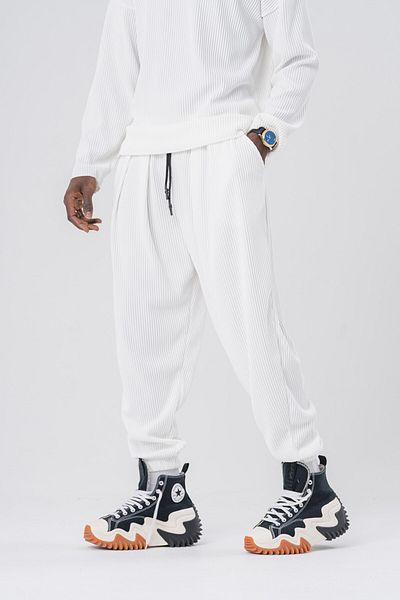 go gang own Πλισέ χαλαρό Shalwar με ραβδωτή μέση και ελαστικό πόδι
